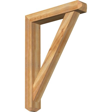 Ekena Millwork Traditional Craftsman Rough Sawn Bracket w/ Offset Brace, Western Red Cedar, 6"W x 32"D x 44"H BKT0604X32X44TRA04RWR